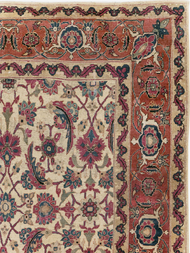 Antique Persian Tabriz Gallery Carpet, No.8295 - Staging