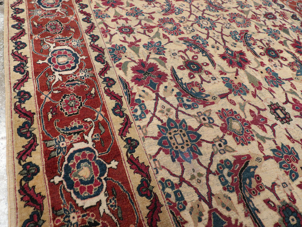 Antique Persian Tabriz Gallery Carpet, No.8295 - Staging