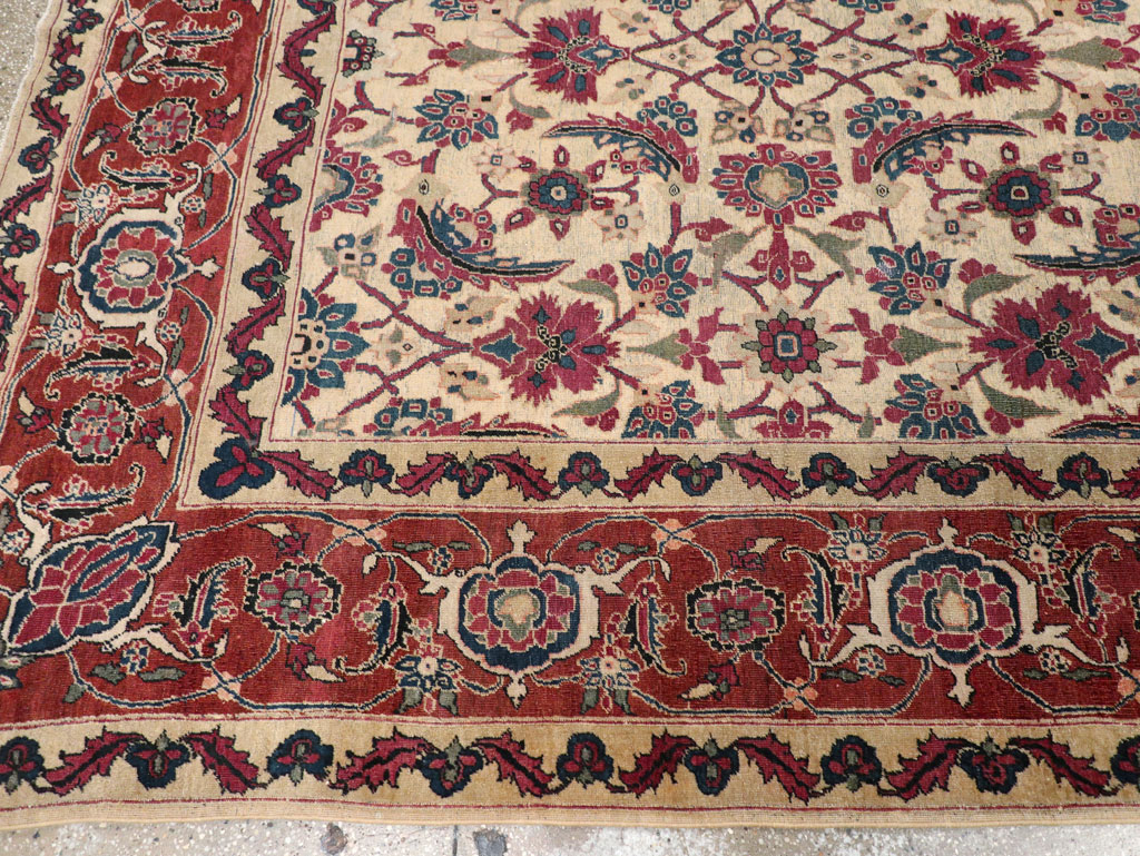 Antique Persian Tabriz Gallery Carpet, No.8295 - Staging