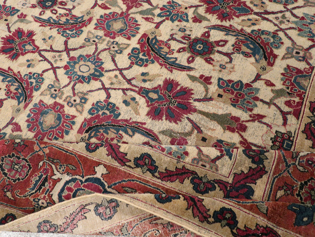 Antique Persian Tabriz Gallery Carpet, No.8295 - Staging