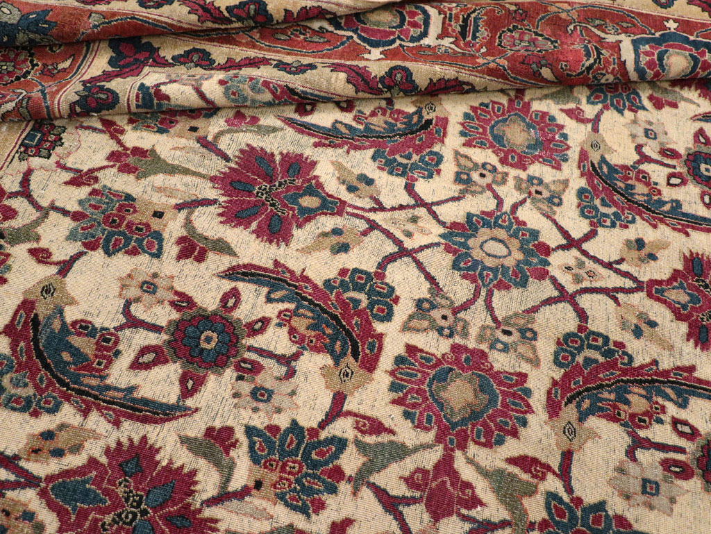 Antique Persian Tabriz Gallery Carpet, No.8295 - Staging