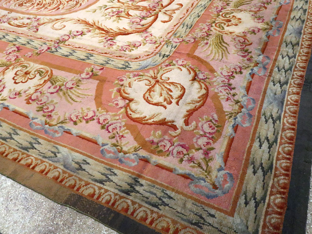Antique French Savonnerie Carpet, No.8308 - Staging
