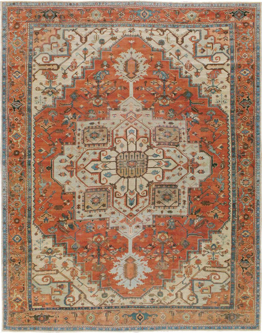 Antique Persian Serapi Carpet, No.8319 - Staging
