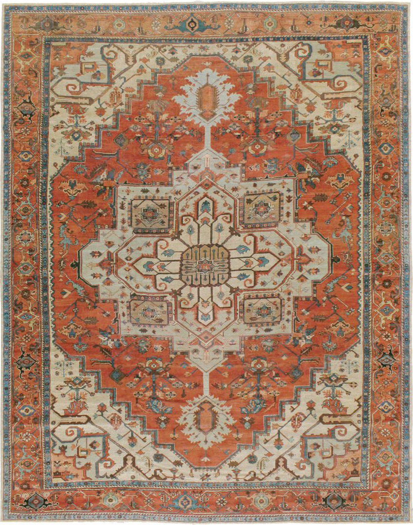 Antique Persian Serapi Carpet, No.8319 - Staging
