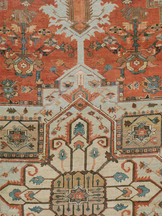 Antique Persian Serapi Carpet, No.8319 - Staging