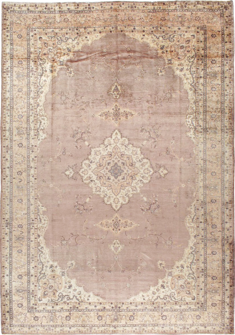 Antique Turkish Oushak Carpet, No.8325 - Staging