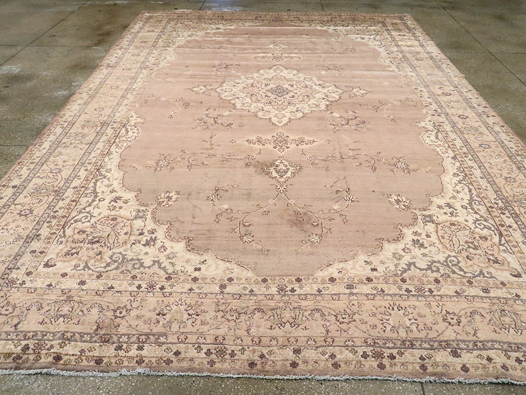 Antique Turkish Oushak Carpet, No.8325 - Staging