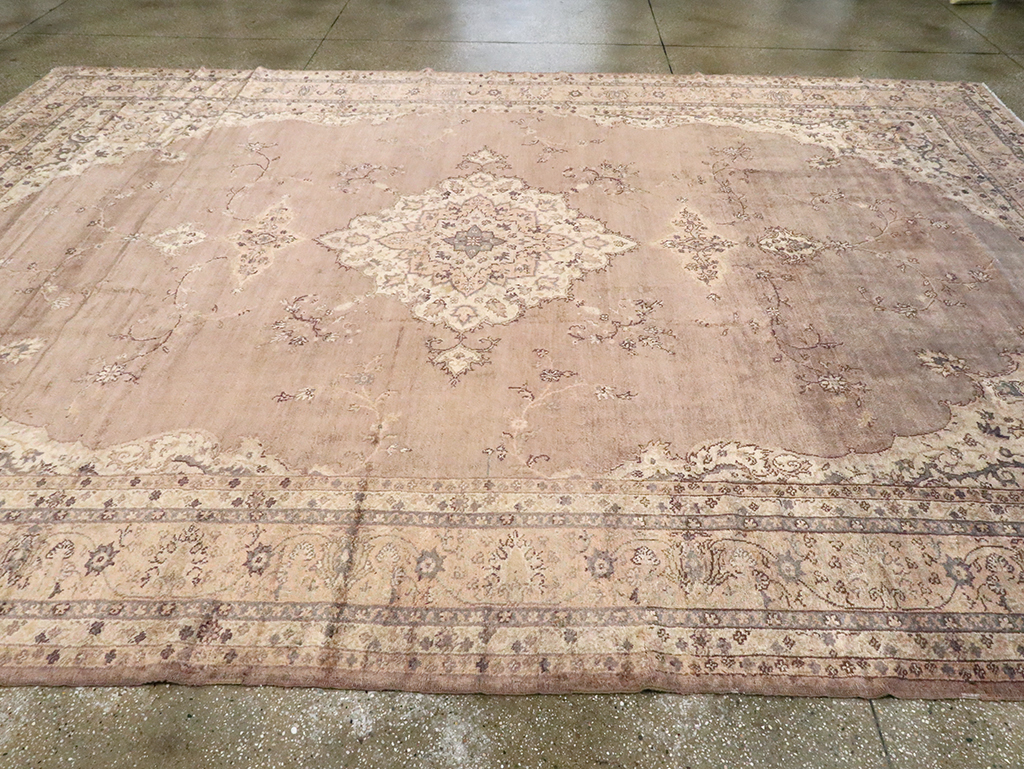 Antique Turkish Oushak Carpet, No.8325 - Staging