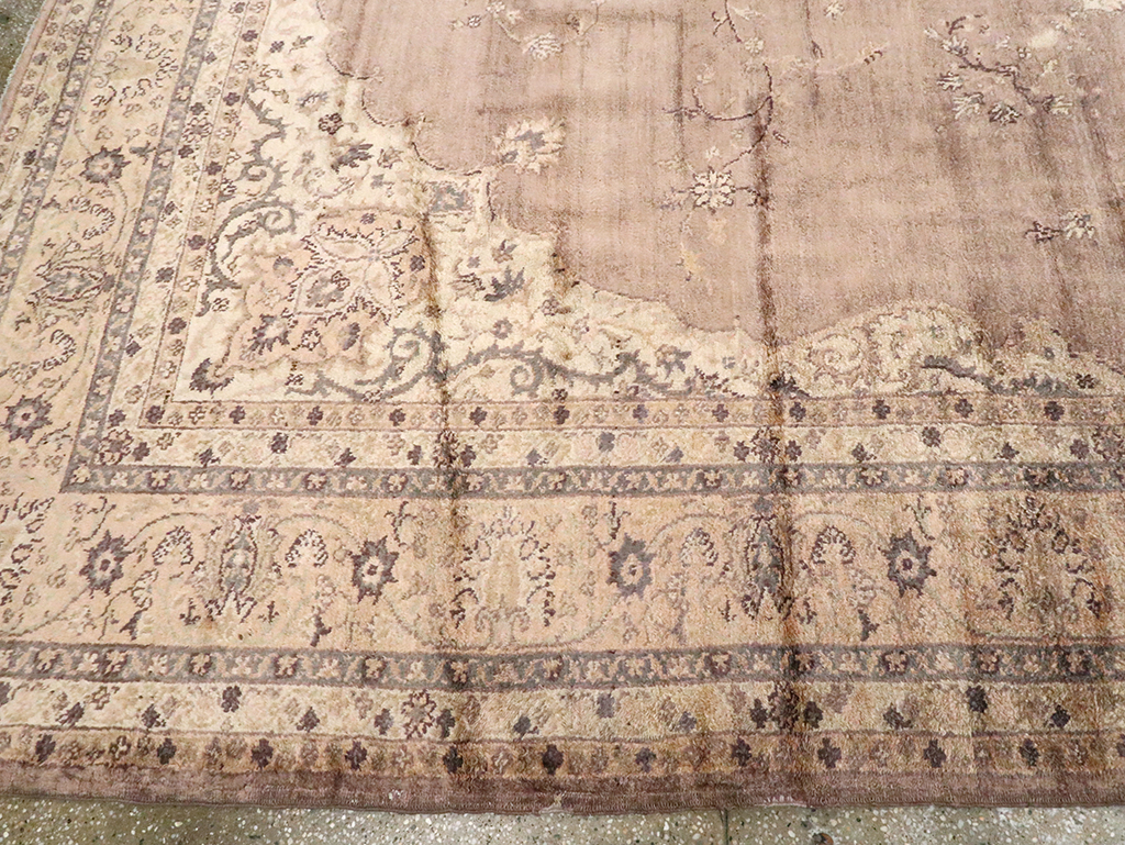 Antique Turkish Oushak Carpet, No.8325 - Staging