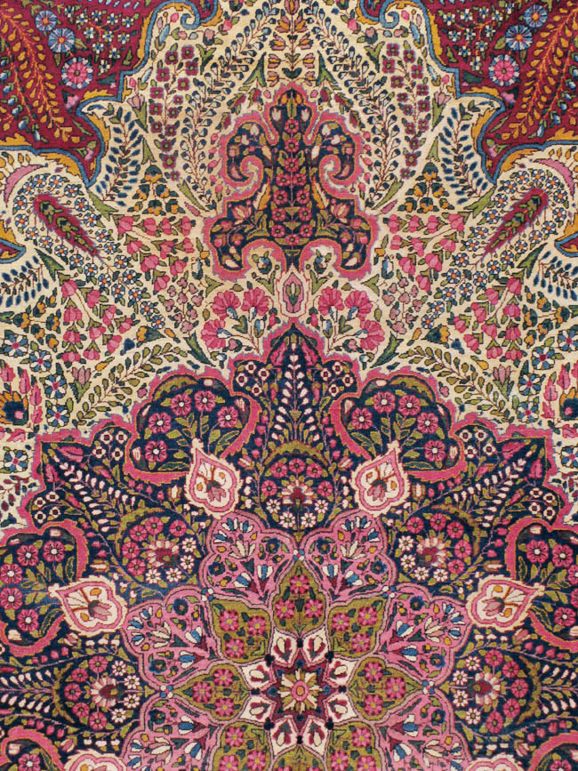 Vintage Persian Yazd Carpet, No.8344 - Staging