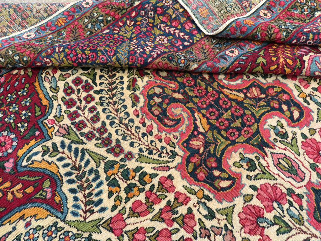 Vintage Persian Yazd Carpet, No.8344 - Staging