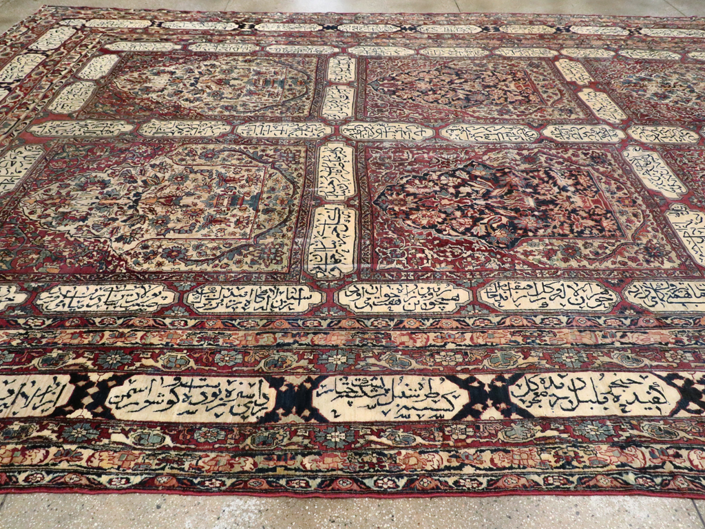 Antique Persian Lavar Kerman Carpet, No.8346 - Staging