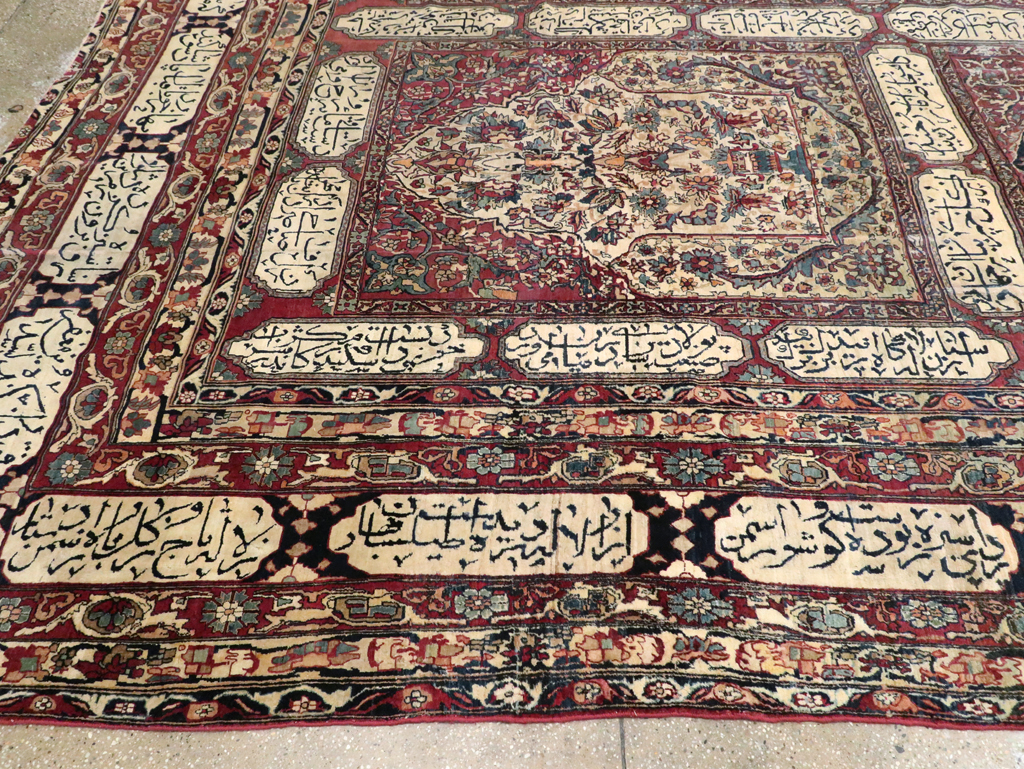 Antique Persian Lavar Kerman Carpet, No.8346 - Staging