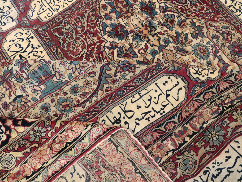 Antique Persian Lavar Kerman Carpet, No.8346 - Staging