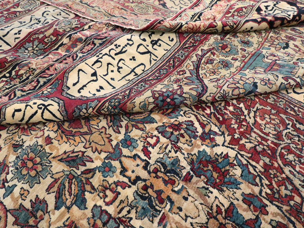 Antique Persian Lavar Kerman Carpet, No.8346 - Staging