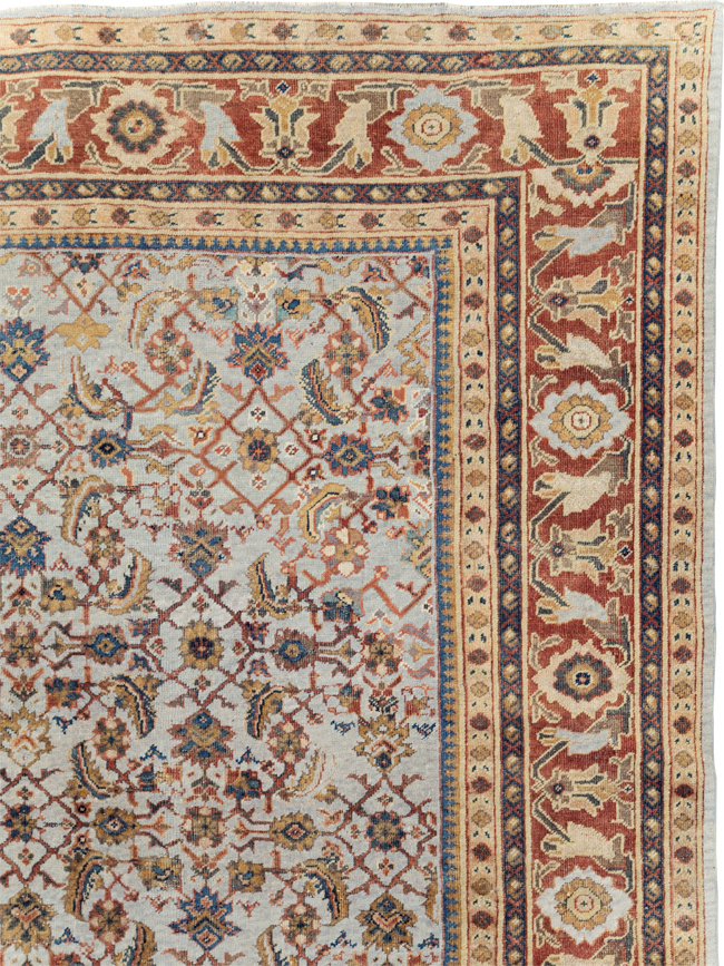 Antique Persian Mahal Room Size Carpet, No.8347 - Staging