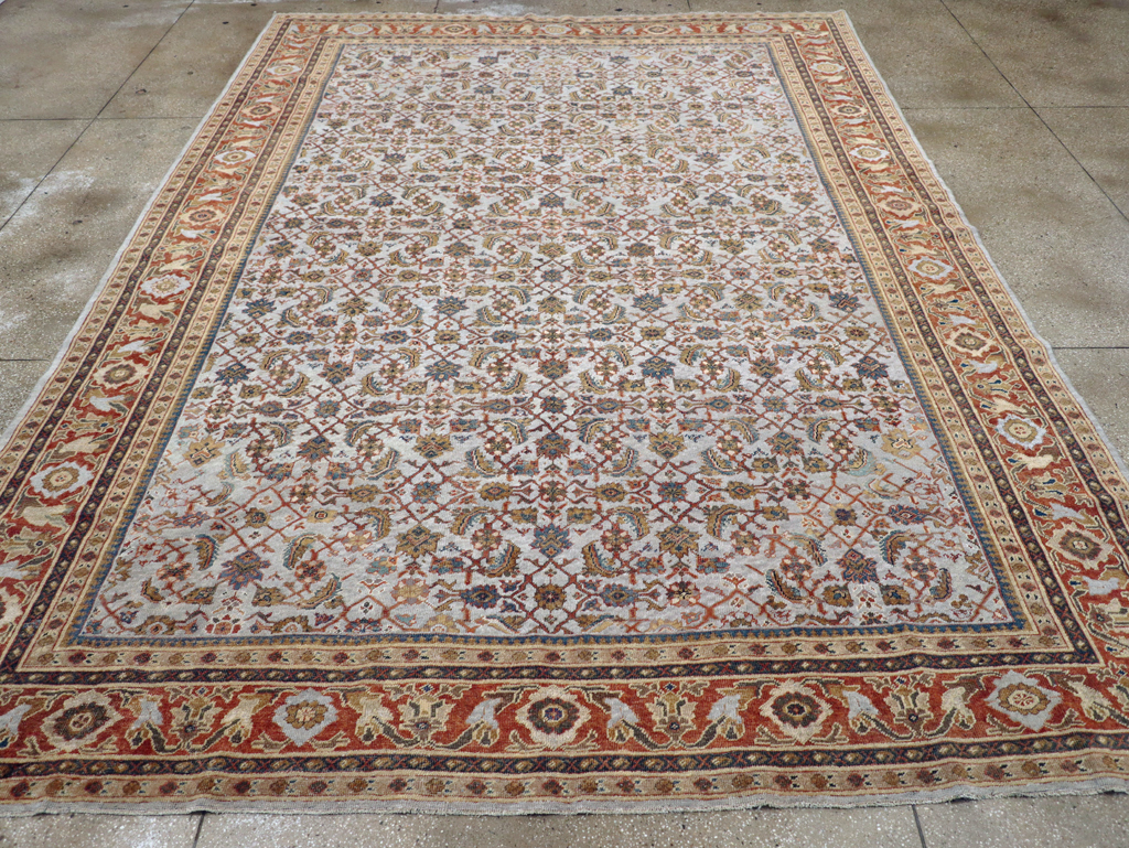 Antique Persian Mahal Room Size Carpet, No.8347 - Staging