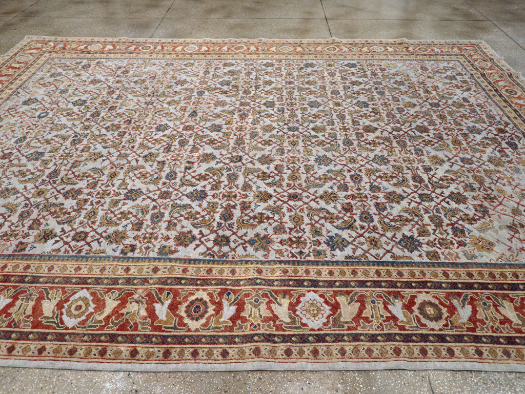 Antique Persian Mahal Room Size Carpet, No.8347 - Staging