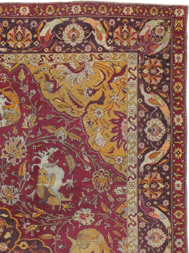 Antique Indian Amritsar Pictorial Carpet, No.8349 - Staging