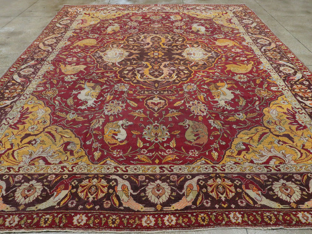 Antique Indian Amritsar Pictorial Carpet, No.8349 - Staging