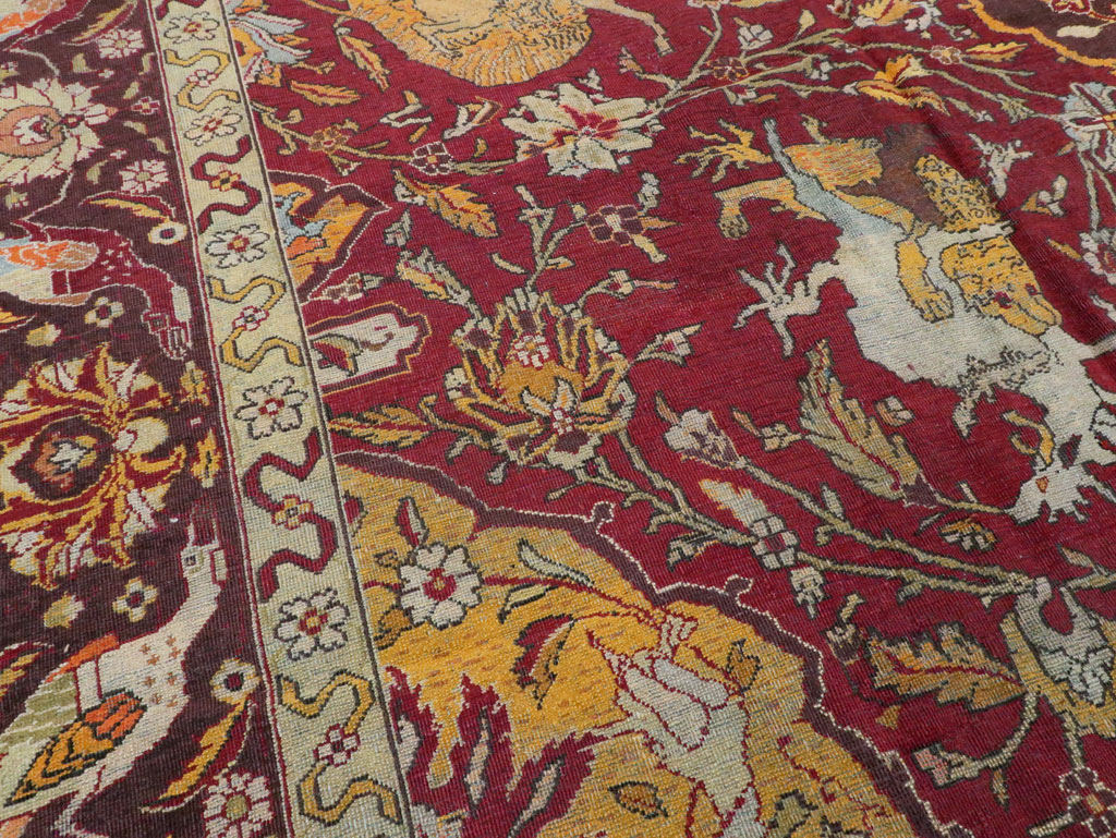 Antique Indian Amritsar Pictorial Carpet, No.8349 - Staging