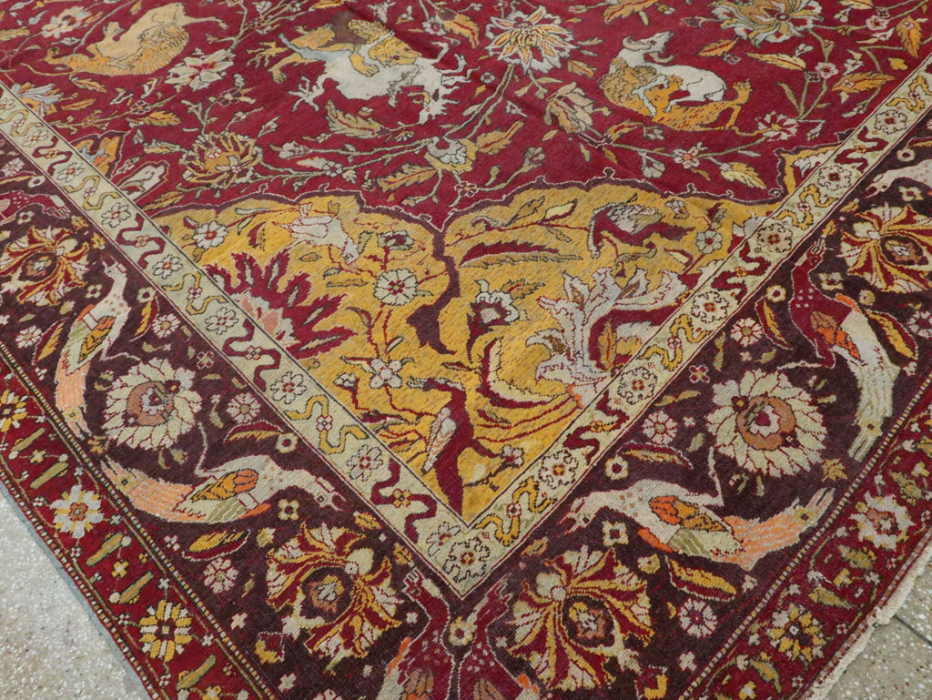 Antique Indian Amritsar Pictorial Carpet, No.8349 - Staging