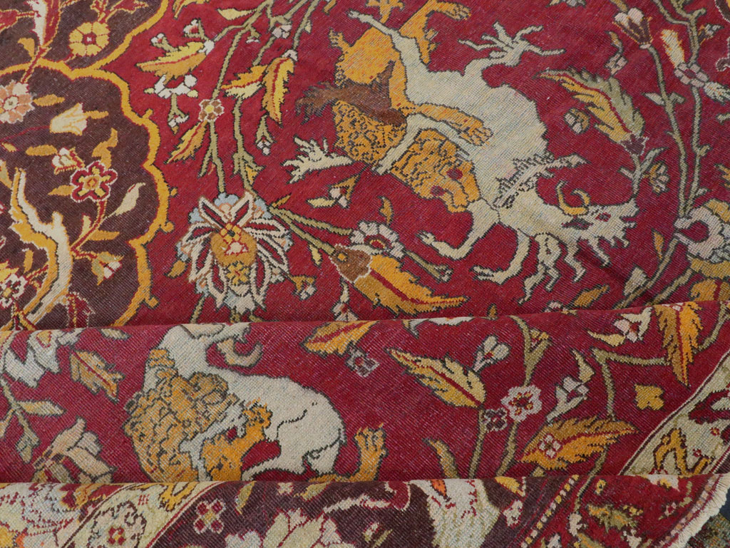 Antique Indian Amritsar Pictorial Carpet, No.8349 - Staging