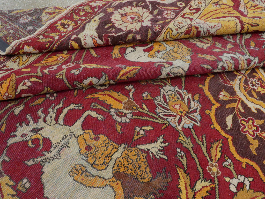 Antique Indian Amritsar Pictorial Carpet, No.8349 - Staging