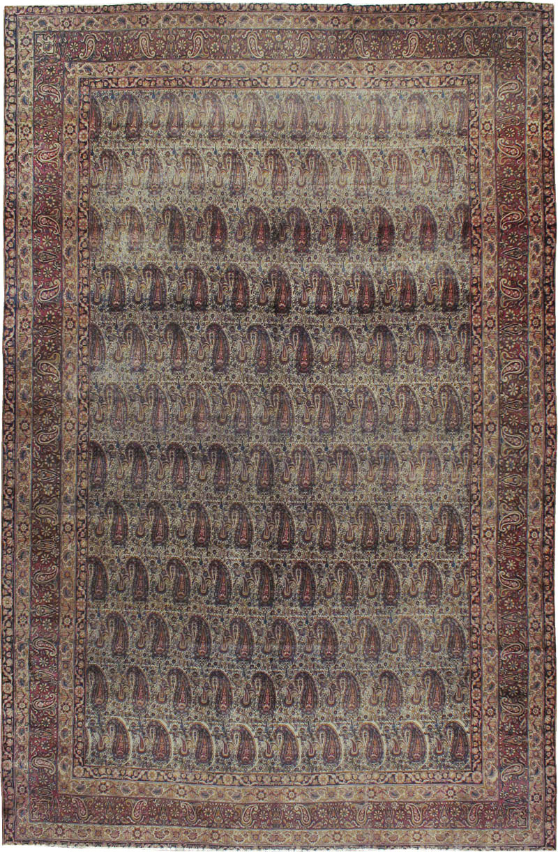 Antique Persian Lavar Kerman Carpet, No.8357 - Staging