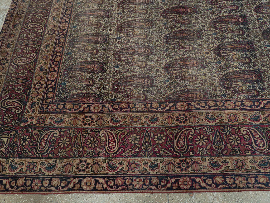 Antique Persian Lavar Kerman Carpet, No.8357 - Staging