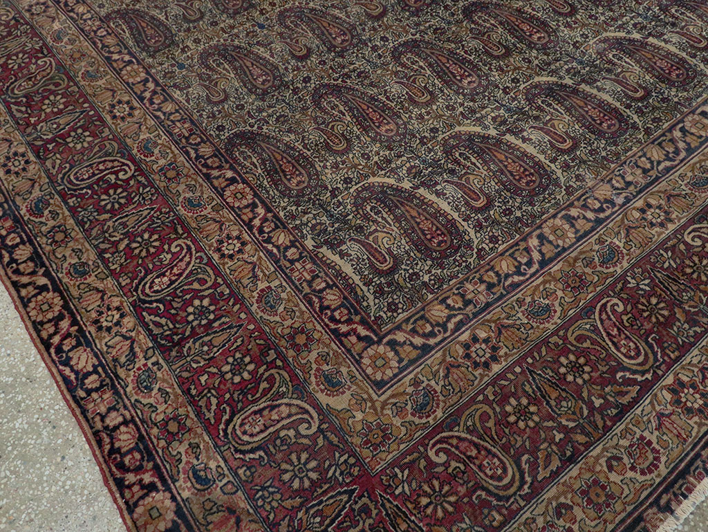 Antique Persian Lavar Kerman Carpet, No.8357 - Staging
