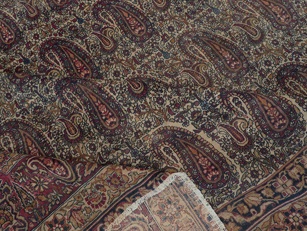 Antique Persian Lavar Kerman Carpet, No.8357 - Staging