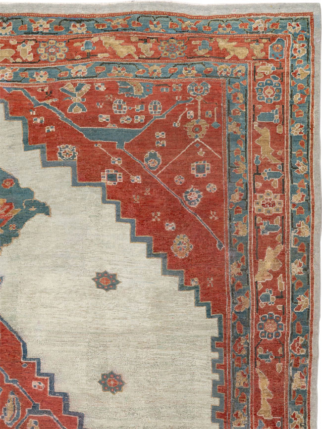 Antique Persian Bakshaish Room Size Carpet, No.8384 - Staging