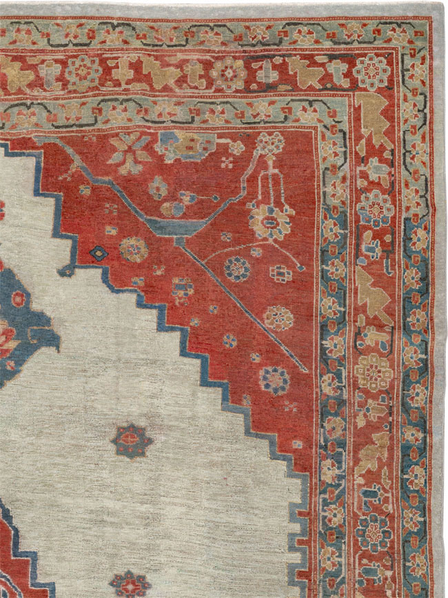 Antique Persian Bakshaish Room Size Carpet, No.8384 - Staging
