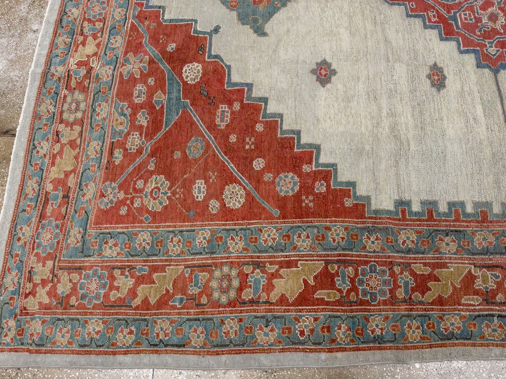 Antique Persian Bakshaish Room Size Carpet, No.8384 - Staging