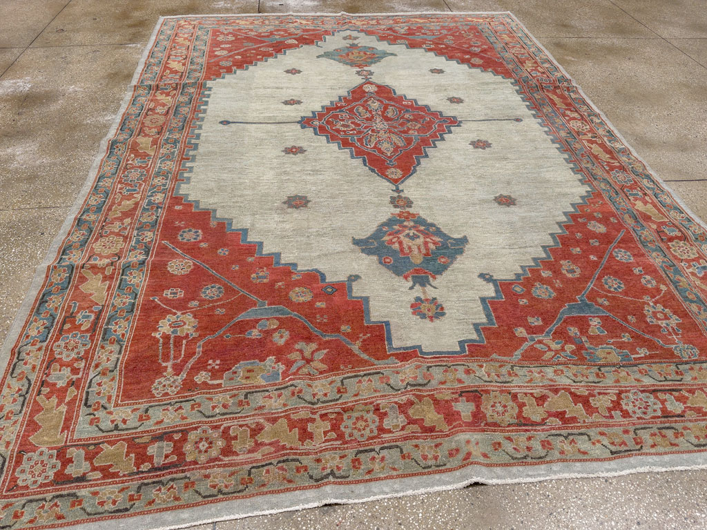 Antique Persian Bakshaish Room Size Carpet, No.8384 - Staging