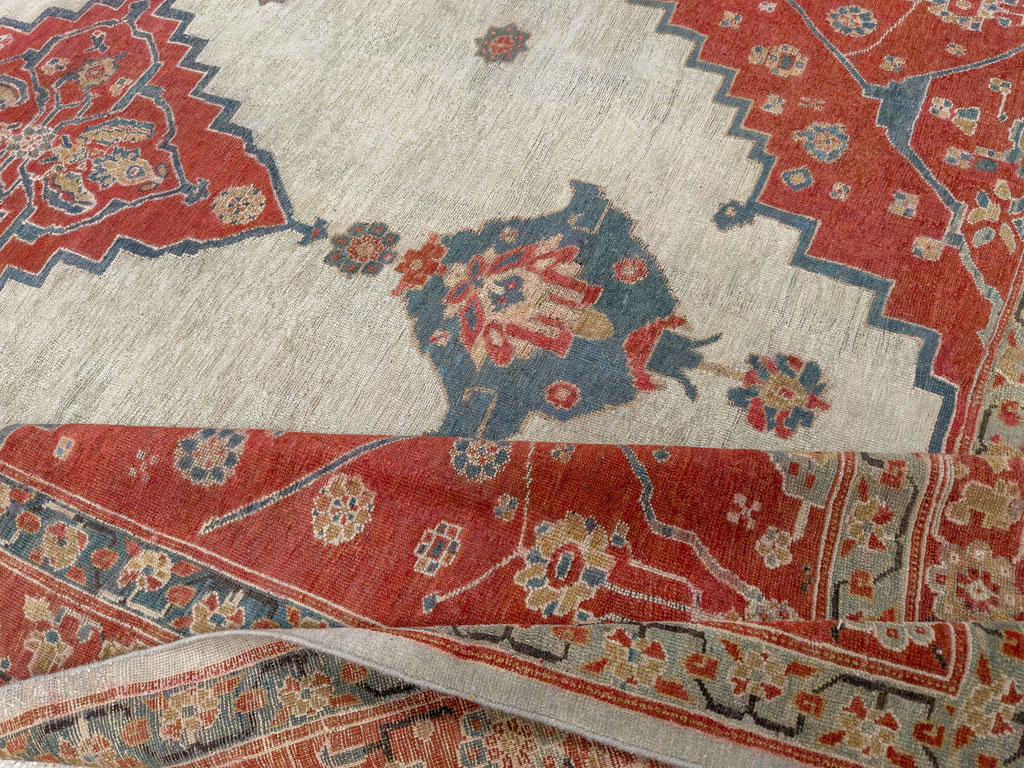 Antique Persian Bakshaish Room Size Carpet, No.8384 - Staging