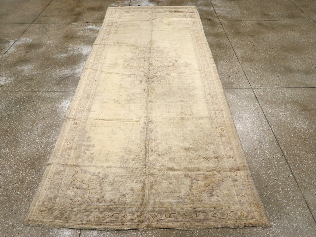 Antique Turkish Oushak Gallery Carpet, No.8404 - Staging