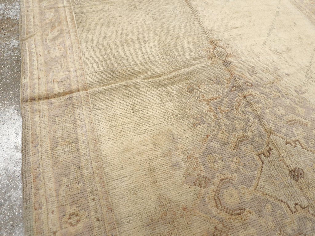 Antique Turkish Oushak Gallery Carpet, No.8404 - Staging