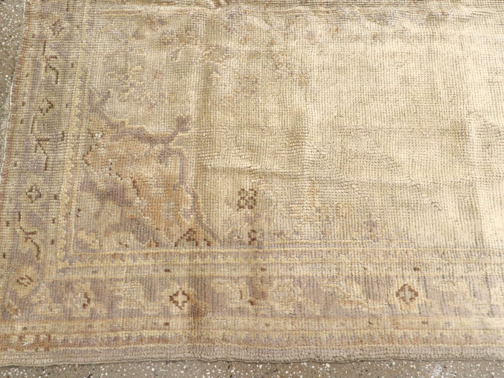 Antique Turkish Oushak Gallery Carpet, No.8404 - Staging