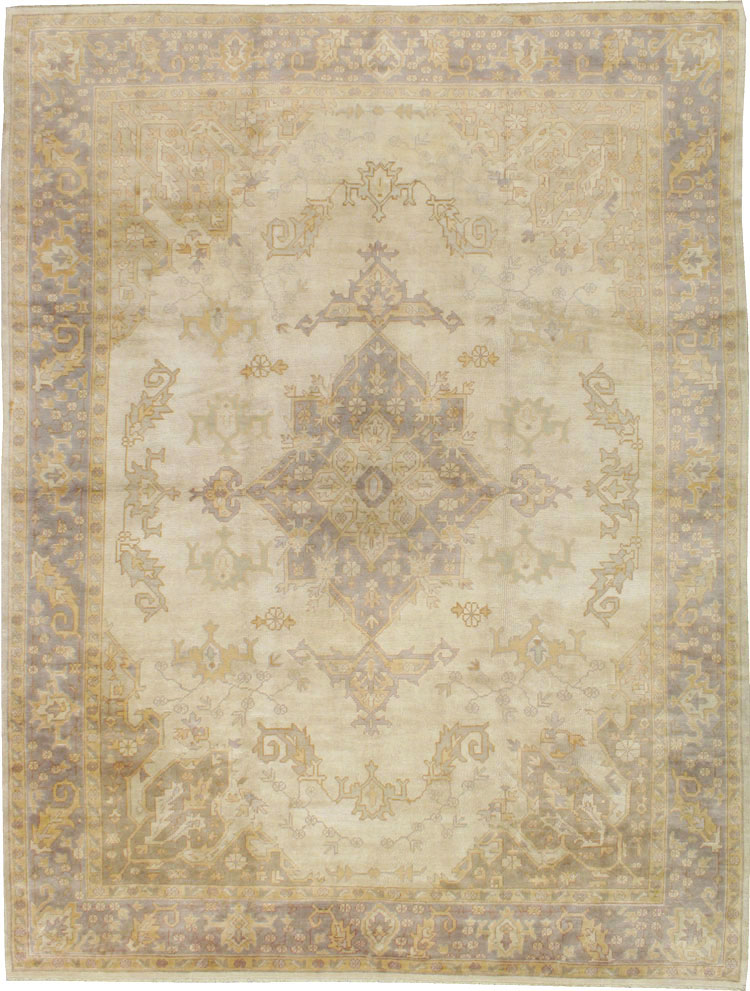 Vintage Turkish Oushak Carpet, No.8405 - Staging