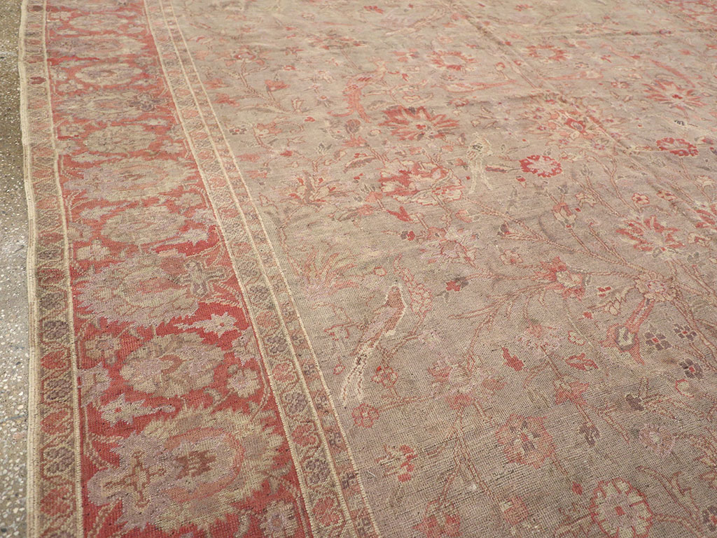 Vintage Turkish Oushak Room Size Carpet, No.8407 - Staging