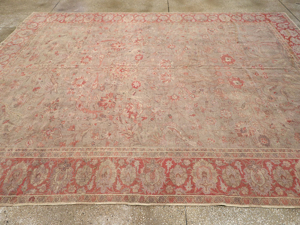 Vintage Turkish Oushak Room Size Carpet, No.8407 - Staging