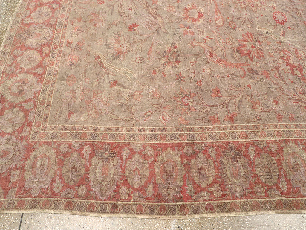Vintage Turkish Oushak Room Size Carpet, No.8407 - Staging