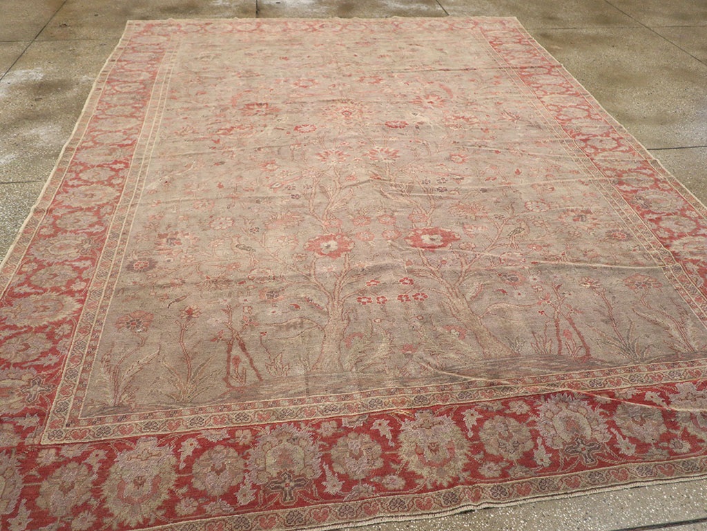 Vintage Turkish Oushak Room Size Carpet, No.8407 - Staging