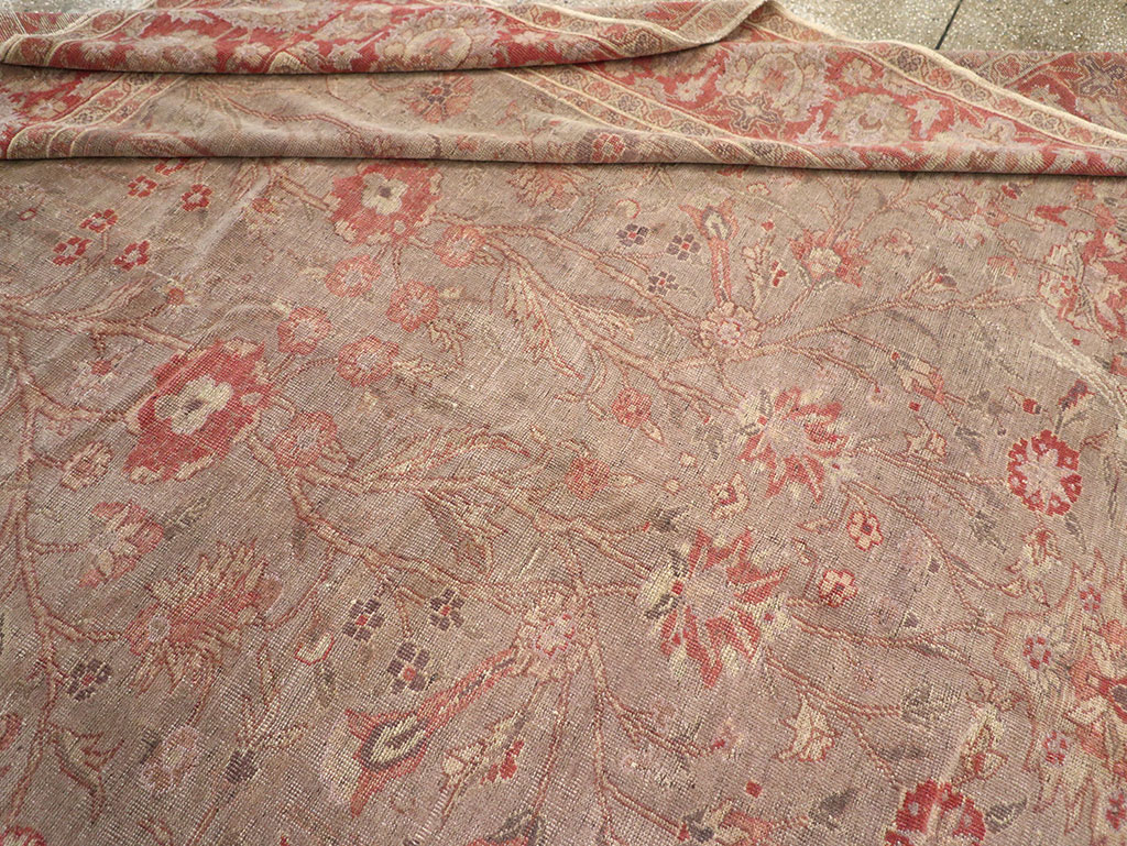 Vintage Turkish Oushak Room Size Carpet, No.8407 - Staging