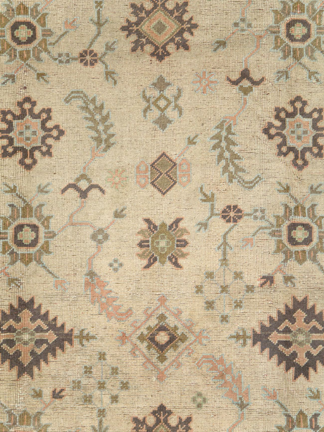 Antique Turkish Oushak Carpet, No.8411 - Staging