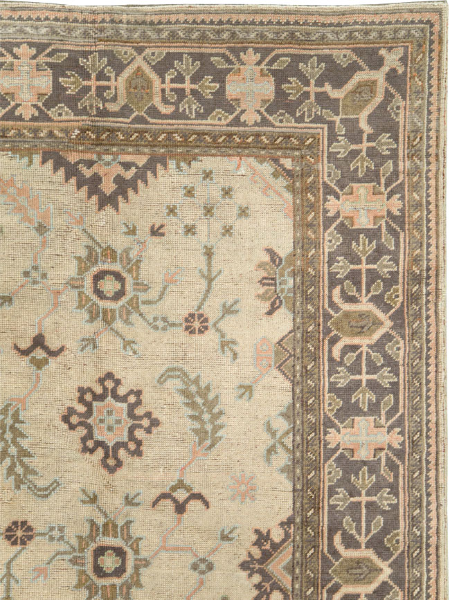 Antique Turkish Oushak Carpet, No.8411 - Staging