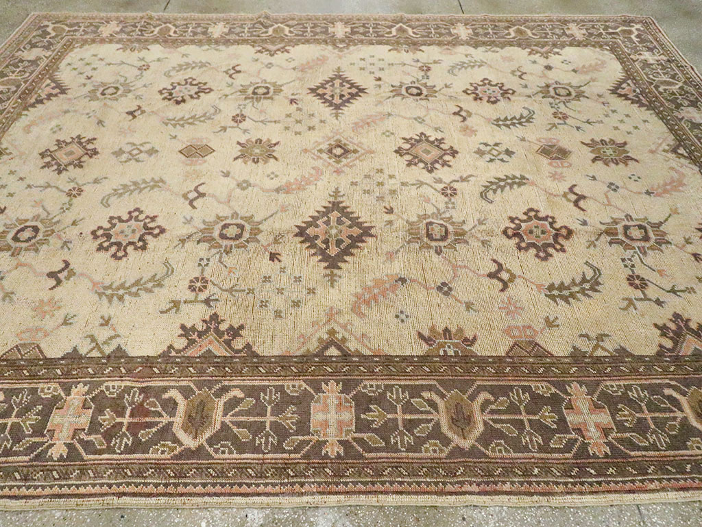 Antique Turkish Oushak Carpet, No.8411 - Staging