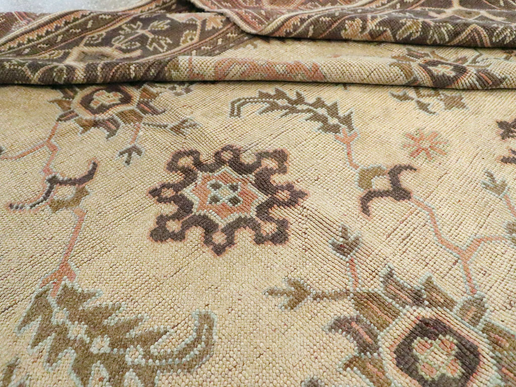 Antique Turkish Oushak Carpet, No.8411 - Staging